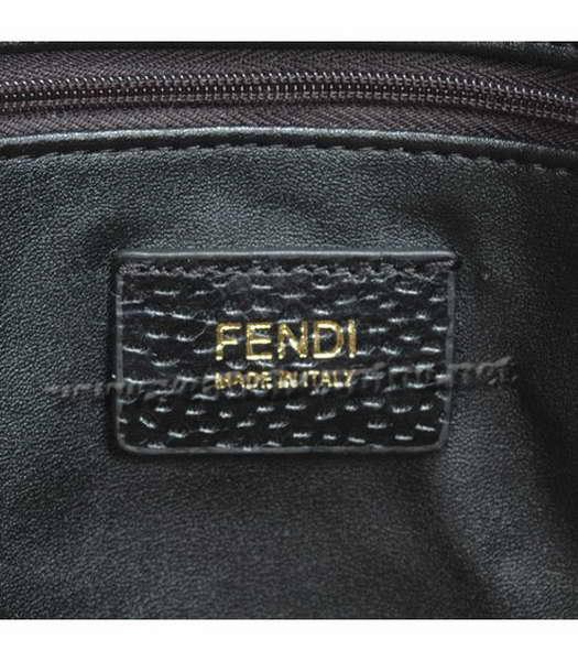 Fendi Canvas Tote Bag with Black Leather Trim-5