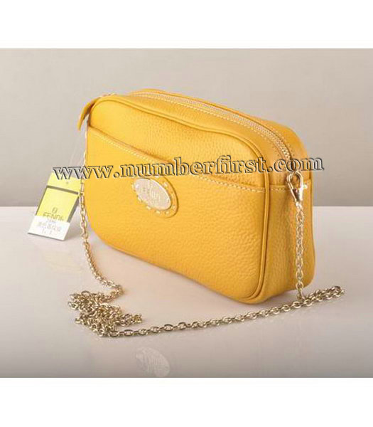 Fendi Chain Bag Yellow Cow Leather-1