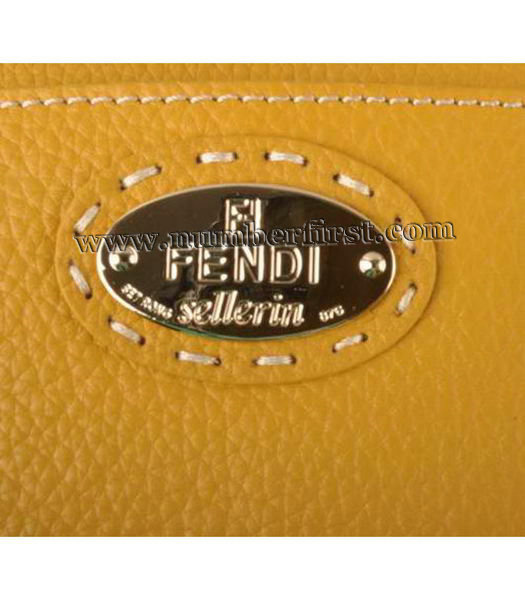 Fendi Chain Bag Yellow Cow Leather-4