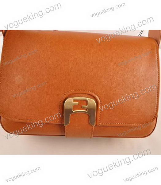 Fendi Chameleon Medium Saddle Messenger Bag With Earth Yellow Calfskin Leather-4