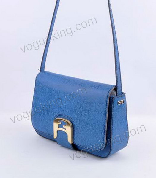 Fendi Chameleon Small Saddle Messenger Bag With Blue Caviar Leather-1
