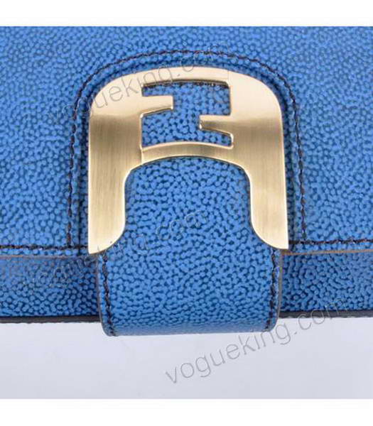 Fendi Chameleon Small Saddle Messenger Bag With Blue Caviar Leather-4