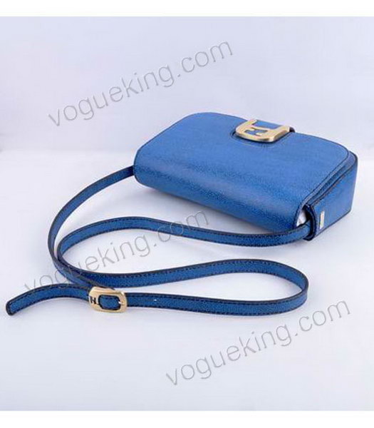 Fendi Chameleon Small Saddle Messenger Bag With Blue Caviar Leather-6