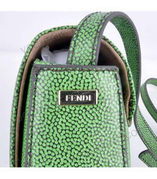 Fendi Chameleon Small Saddle Messenger Bag With Green Caviar Leather-5