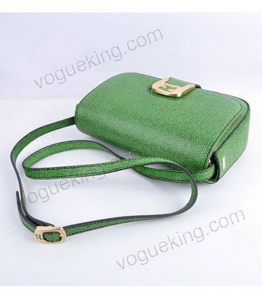 Fendi Chameleon Small Saddle Messenger Bag With Green Caviar Leather-6