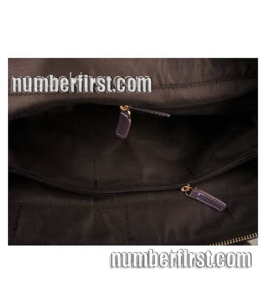 Fendi Chef Zucca Tote Bag F Fabric Purple Patent Leather-4