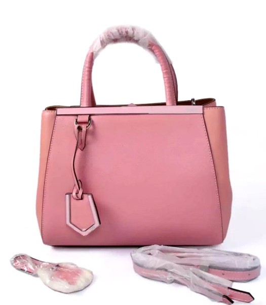 Fendi Classic Cow Leather Tote Bag Nude Pink Silver Metal