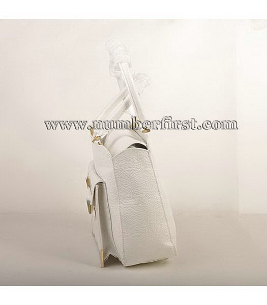 Fendi Classico No. 3 Calf Leather Shopper Large Handbag in White-1