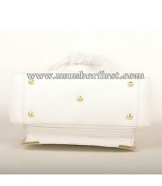 Fendi Classico No. 3 Calf Leather Shopper Large Handbag in White-3