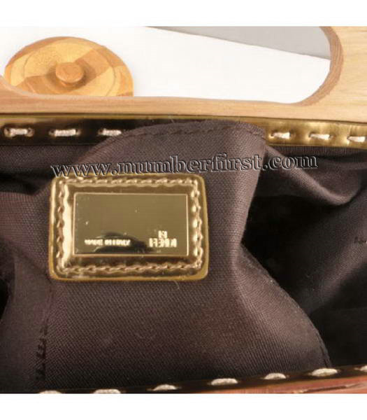 Fendi Clutch Bag Embossed Patent Leather Gold-5