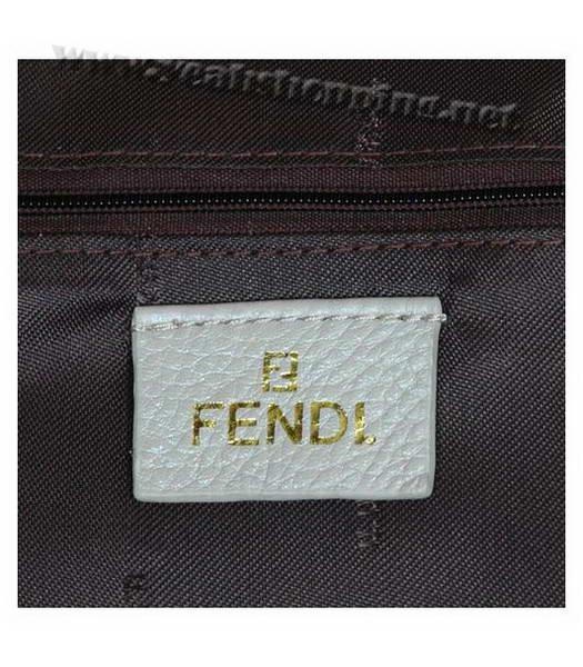 Fendi Coffee Canvas Tote Bag with Bronze Calfskin Leather Trim-5