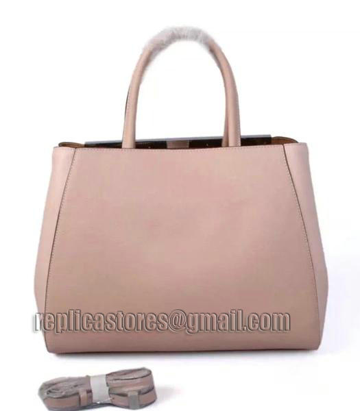 Fendi Color Splice Original Cow Leather Bag Nude Pink Silver Metal-2