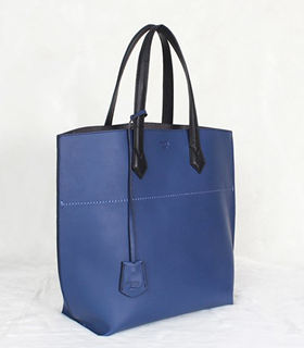 Fendi Dark Blue Original Leather Shopping Tote Bag