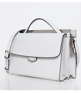Fendi Demi Jour White Cross VeinsOriginal Leather Small Shoulder Bag