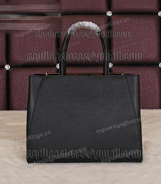 Fendi Embossed Original Cross Veins Leather Handbag 8935 In Black-2