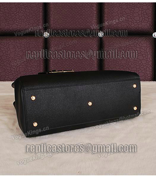 Fendi Embossed Original Cross Veins Leather Handbag 8935 In Black-3