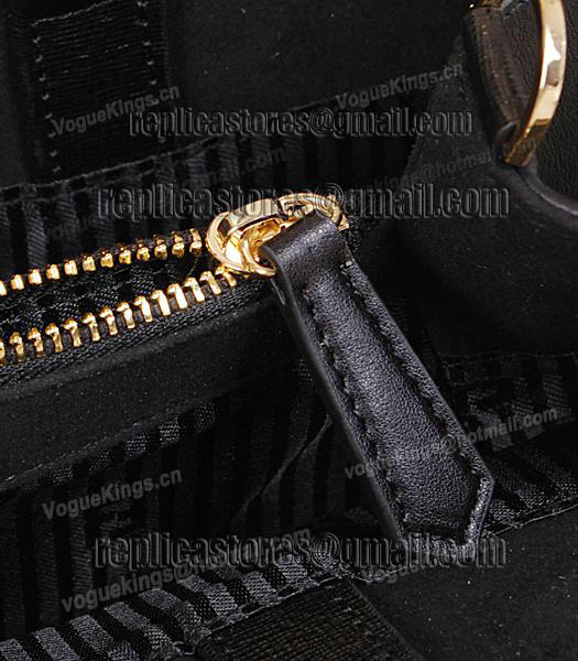 Fendi Embossed Original Cross Veins Leather Handbag 8935 In Black-5