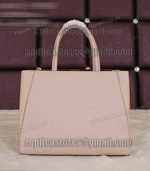 Fendi Embossed Original Cross Veins Leather Handbag 8935 In Nude Pink-2