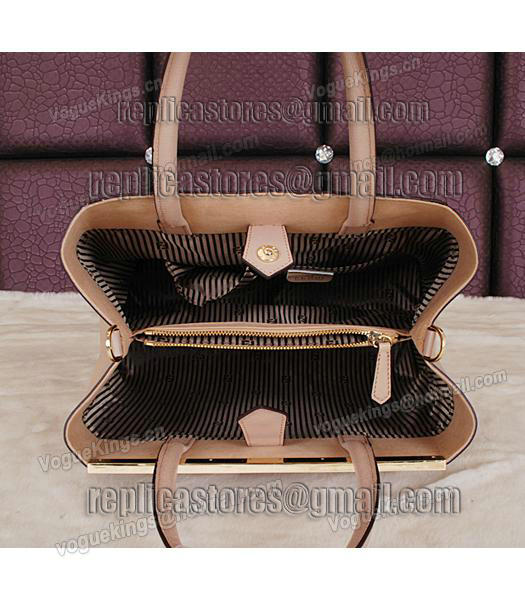 Fendi Embossed Original Cross Veins Leather Handbag 8935 In Nude Pink-4
