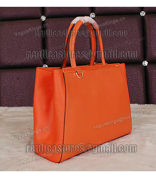 Fendi Embossed Original Cross Veins Leather Handbag 8935 In Orange-1