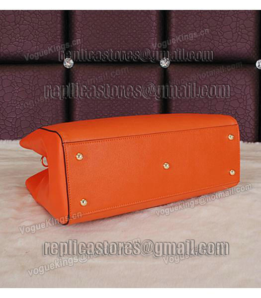 Fendi Embossed Original Cross Veins Leather Handbag 8935 In Orange-3