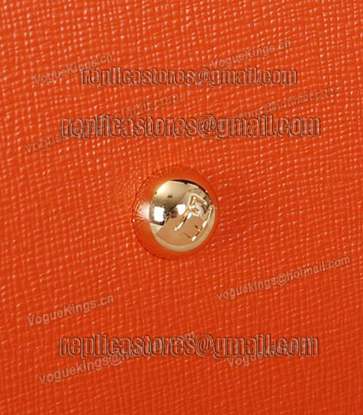 Fendi Embossed Original Cross Veins Leather Handbag 8935 In Orange-5