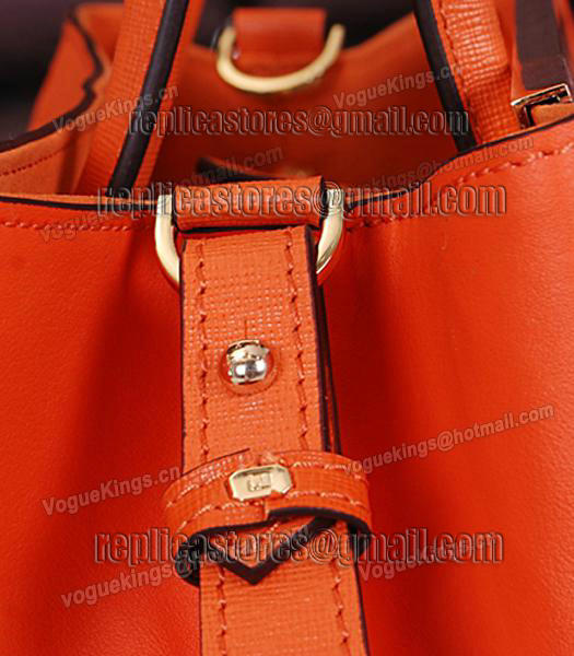 Fendi Embossed Original Cross Veins Leather Handbag 8935 In Orange-6