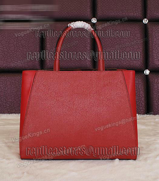Fendi Embossed Original Cross Veins Leather Handbag 8935 In Red-2