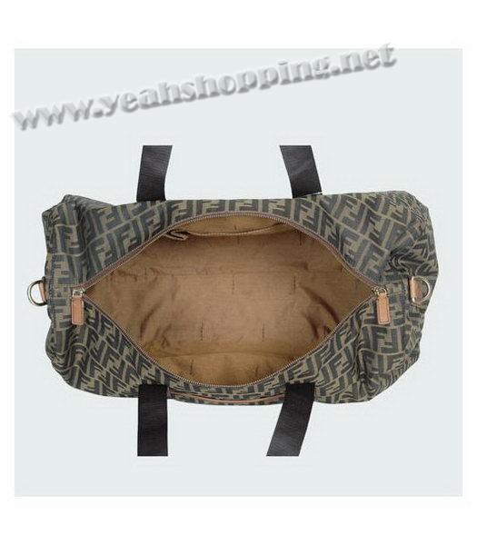 Fendi F Fabric Tote Bag with Yellow Calfskin Leather Trim-3