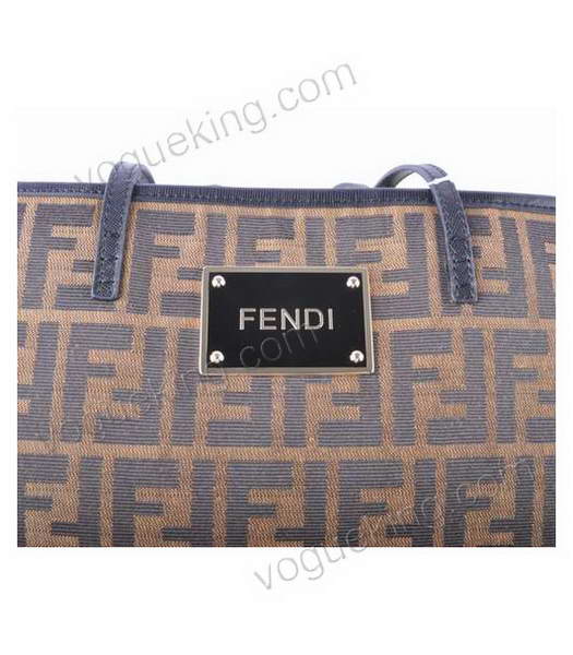 Fendi F Fabric With Black Leather Shoulder Bag -1-4