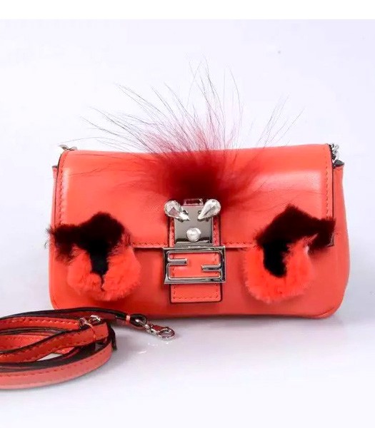 Fendi Fashion Lambskin Leather Little Birds Shoulder Bag Red