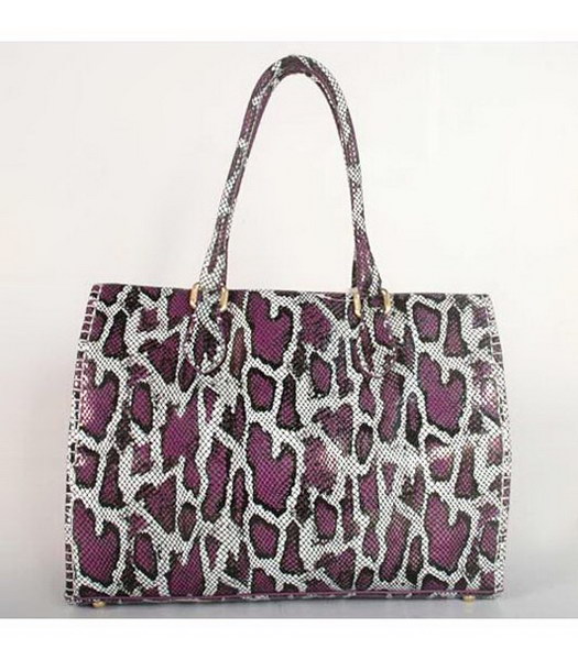 Fendi Firenze Frame Bag in Purple Snake Print Leather