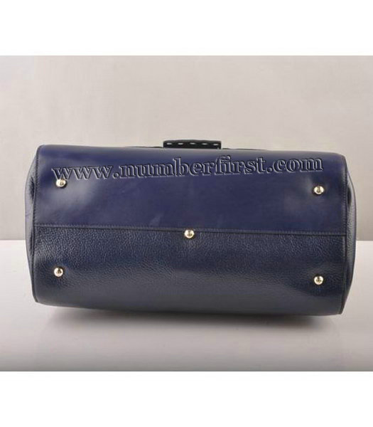 Fendi Flap Bag Blue Cow Leather-3