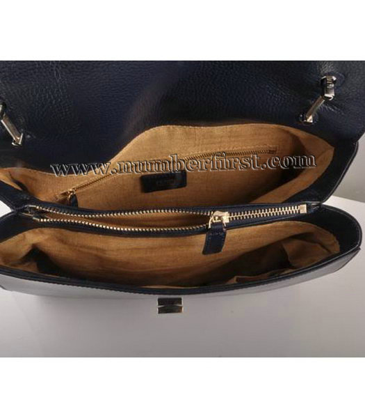 Fendi Flap Bag Blue Cow Leather-5