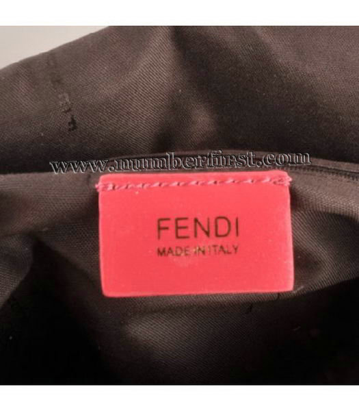 Fendi Forever Mama Large Flap Bag Red Patent Embossed Leather-6