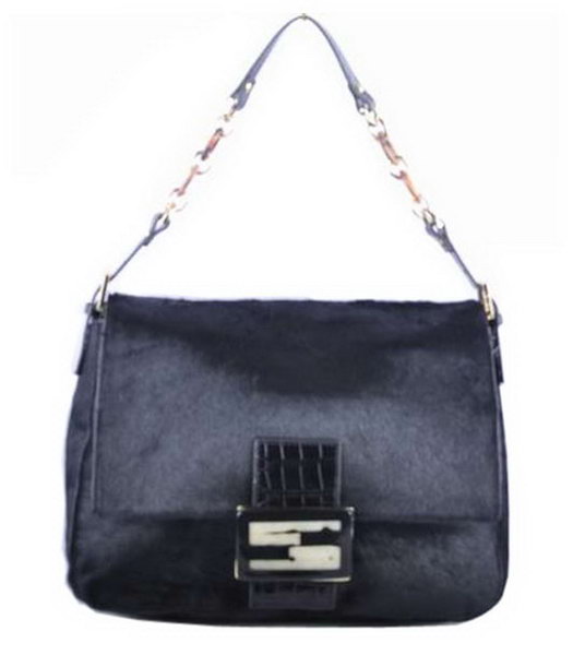 Fendi Forever Mama Shoulder Bag With Black Horsehair Leather