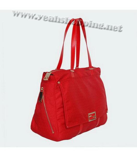 Fendi Forever Zia Bag Red with Calfskin Trim-1