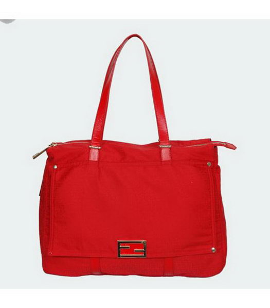 Fendi Forever Zia Bag Red with Calfskin Trim