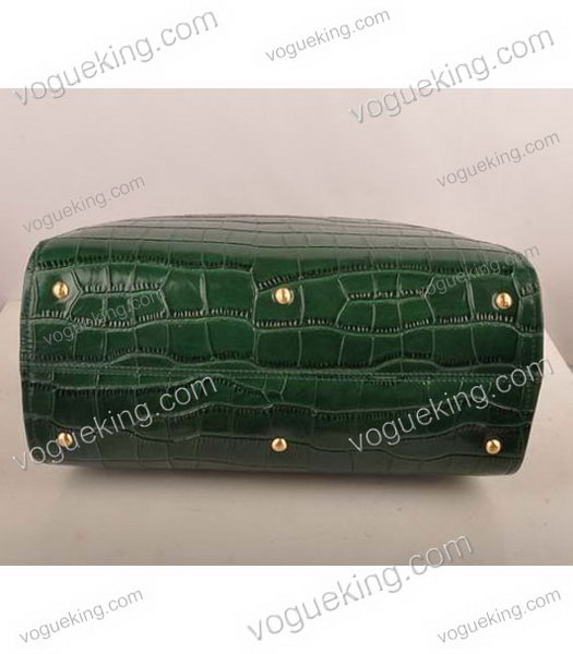 Fendi Green Croc Leather With Ferrari Leather Tote Bag-3