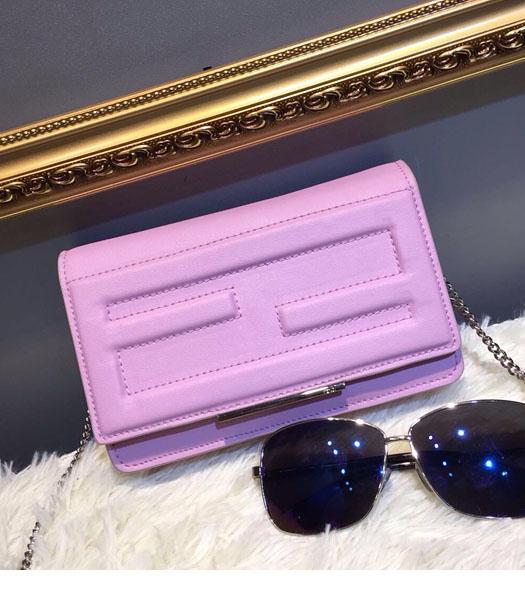 Fendi High-quality Fashion Light Purple Leather Clutch