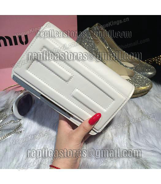 Fendi High-quality Fashion White Leather Clutch-1