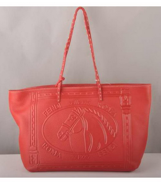 Fendi Horse Head Should Bag in Red Leather