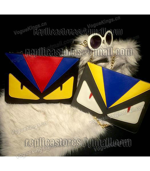 Fendi Hot-sale Fashion Monster Clutch Black/Red Leather-8