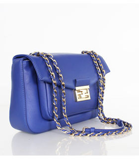 Fendi Iconic Be Baguette Small Bag With Cloisonne Blue Original Leather