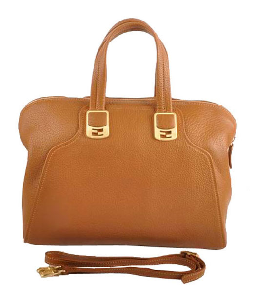 Fendi Khaki Calfskin Leather Tote Bag