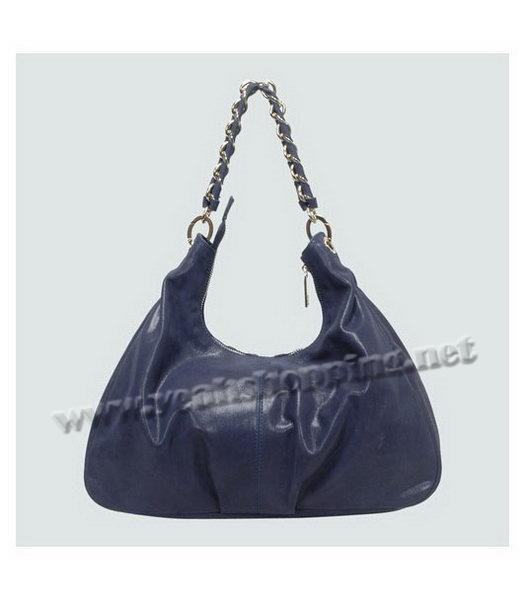 Fendi Lambskin Tote Bag Blue with Black Tassel-2