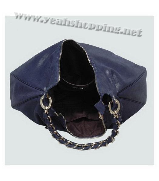Fendi Lambskin Tote Bag Blue with Black Tassel-4