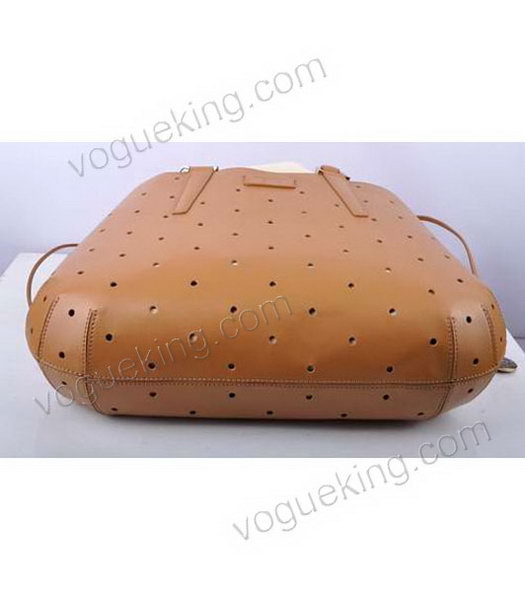 Fendi Large Apricot Perforate Leather Tote Bag -1-4