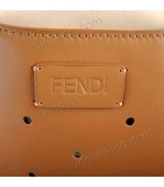 Fendi Large Apricot Perforate Leather Tote Bag -1-5