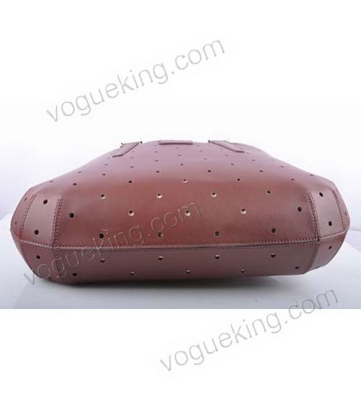 Fendi Large Coffee Perforate Leather Tote Bag-4